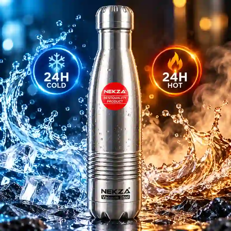 NEKZA Steel Craft 500 ML Hot & Cold Stainless Steel Water Bottle